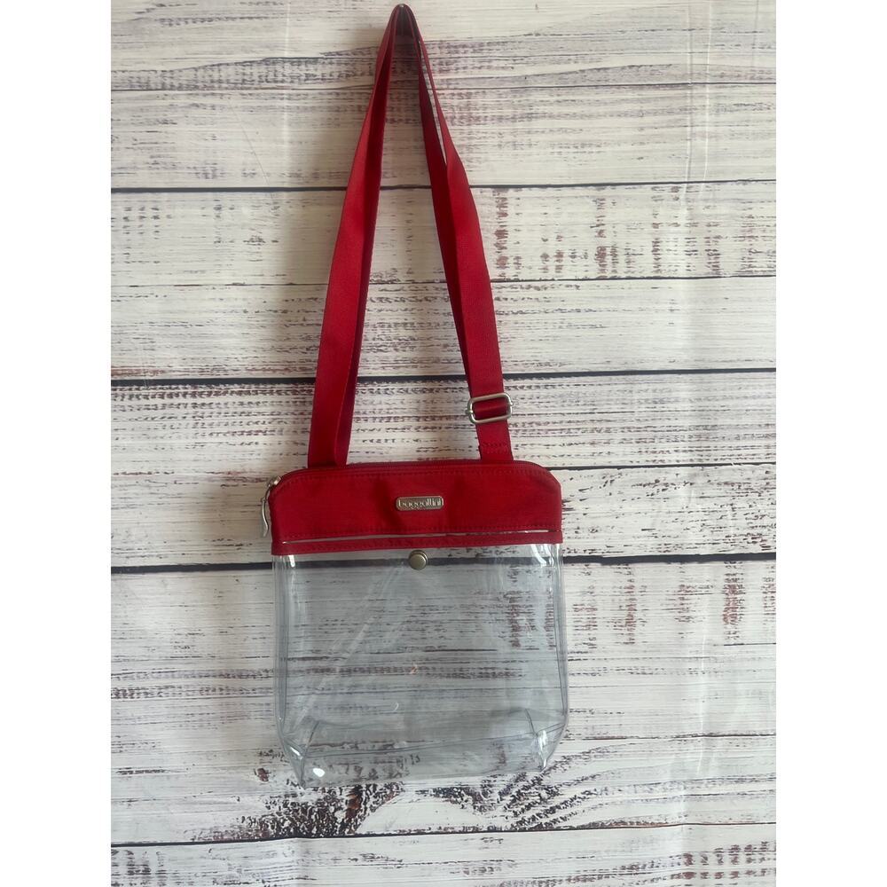 BAGALINNI STADIUM CLEAR POCKET CROSSBODY BAG RED